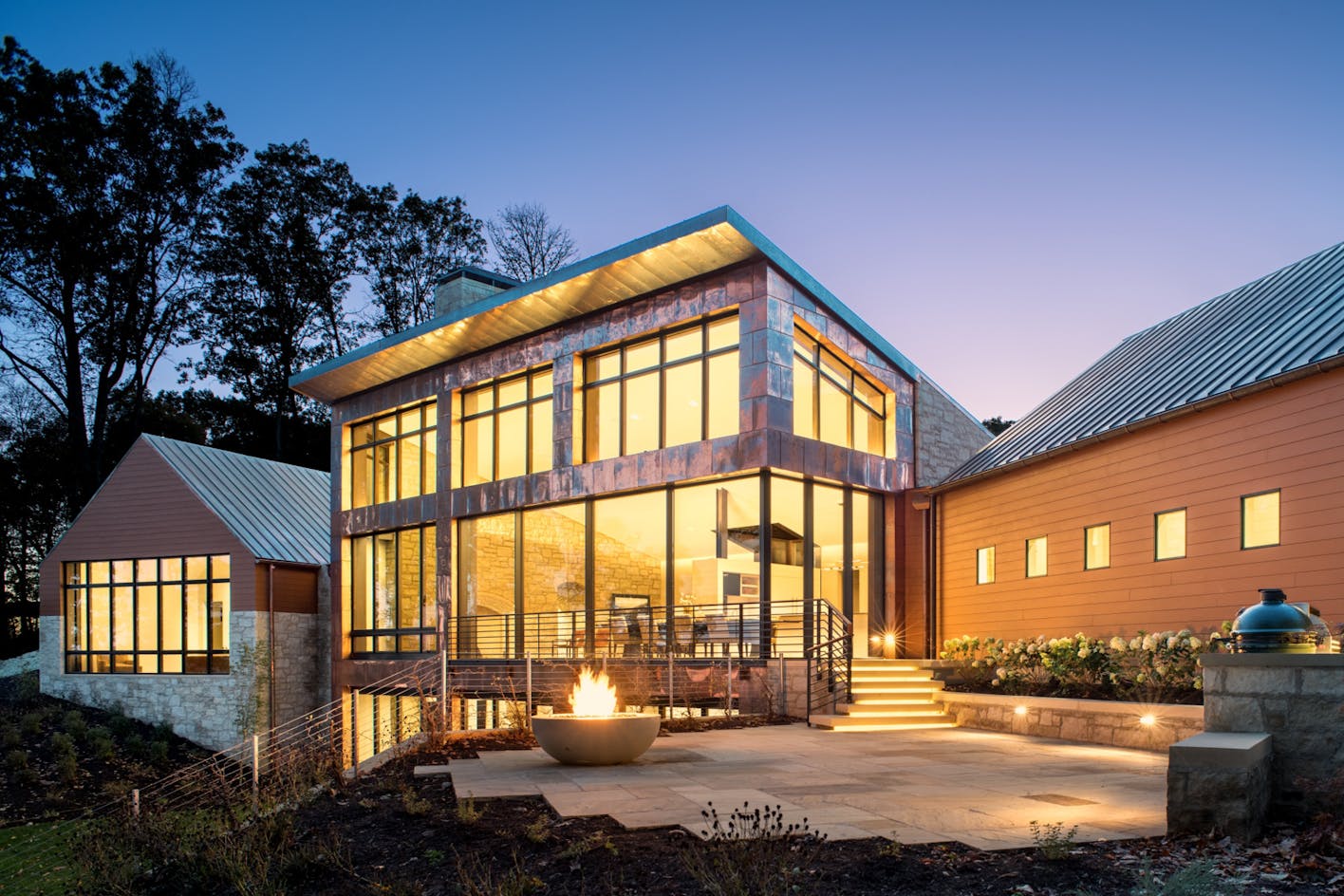 minimal sliding glass walls